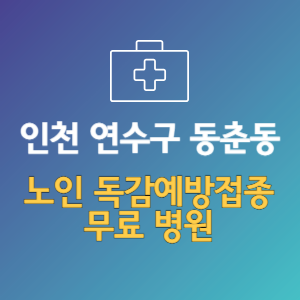 인천 연수구 동춘동 노인 독감예방접종 무료 병원 (인플루엔자 무료 접종 대상 날짜)