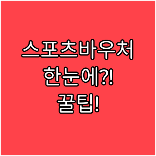 스포츠바우처 신청부터 사용까지 한눈에..