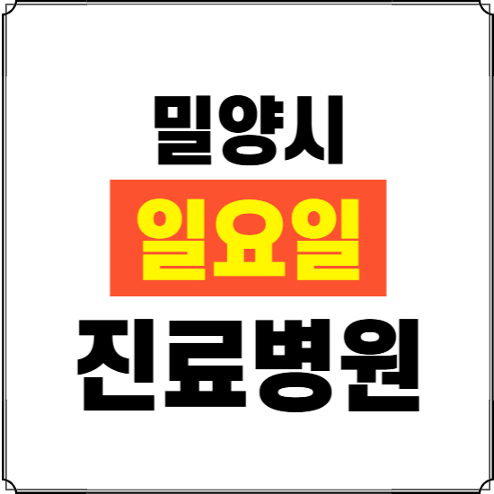 밀양시 일요일 진료병원 찾기 ❘ 24시 휴일 주말 응급 야간 심야 문여는 병원