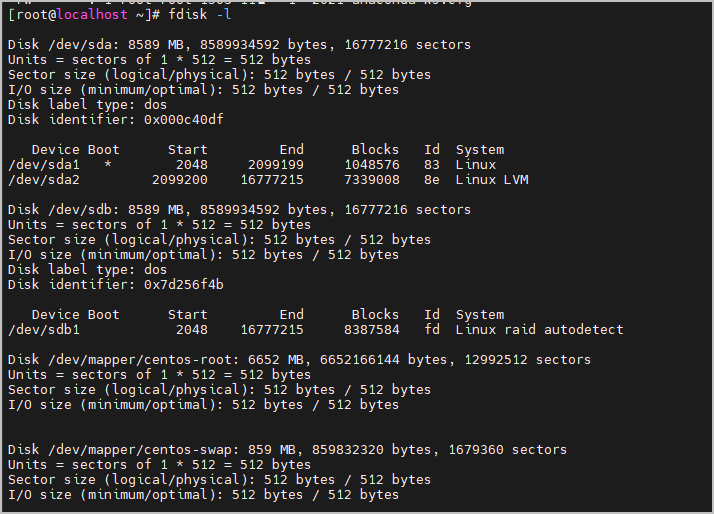 fdisk -l