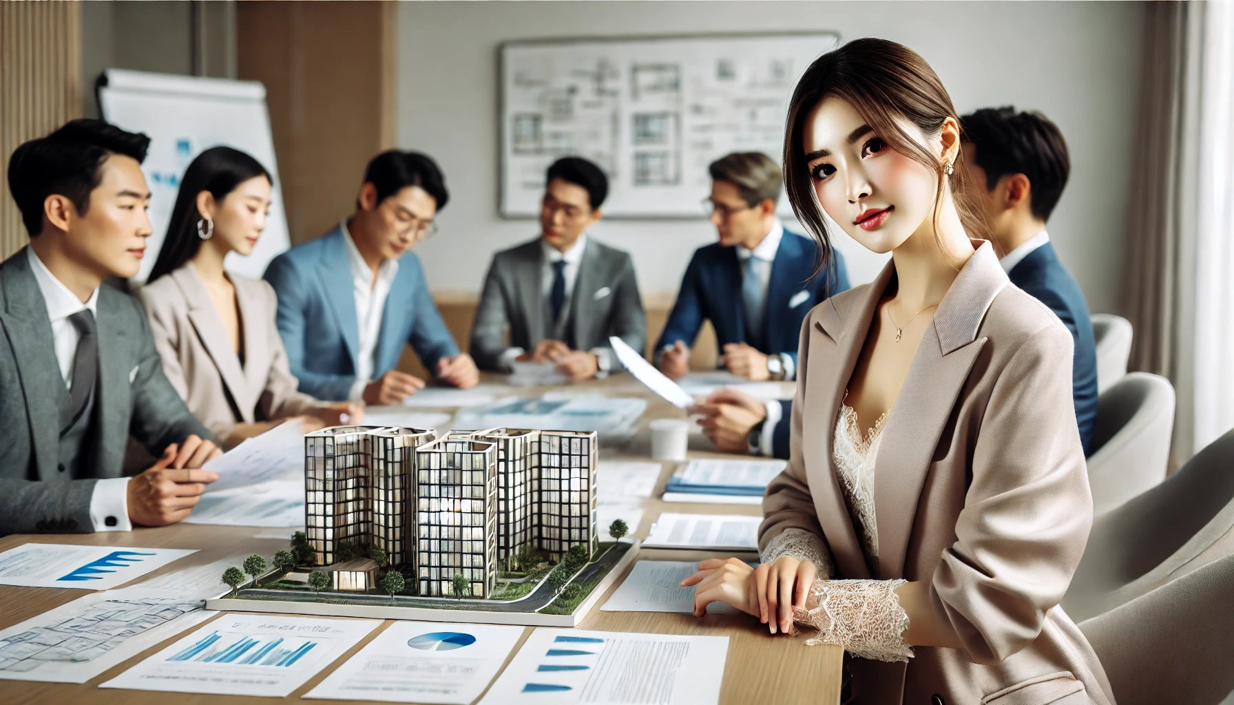 장시수선계획 관련 회의하는 이미지