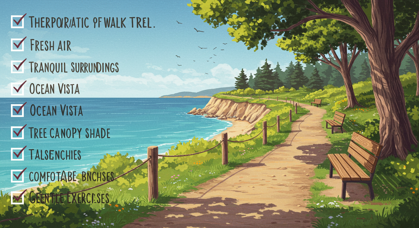 힐링 산책길 조건을 정리한 감성 일러스트