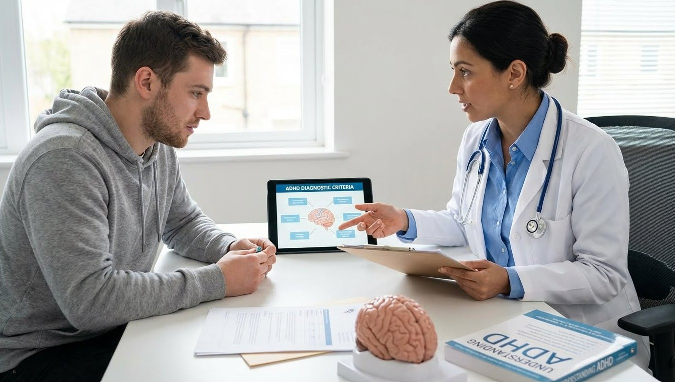 의사가 ADHD 진단하는 사진
