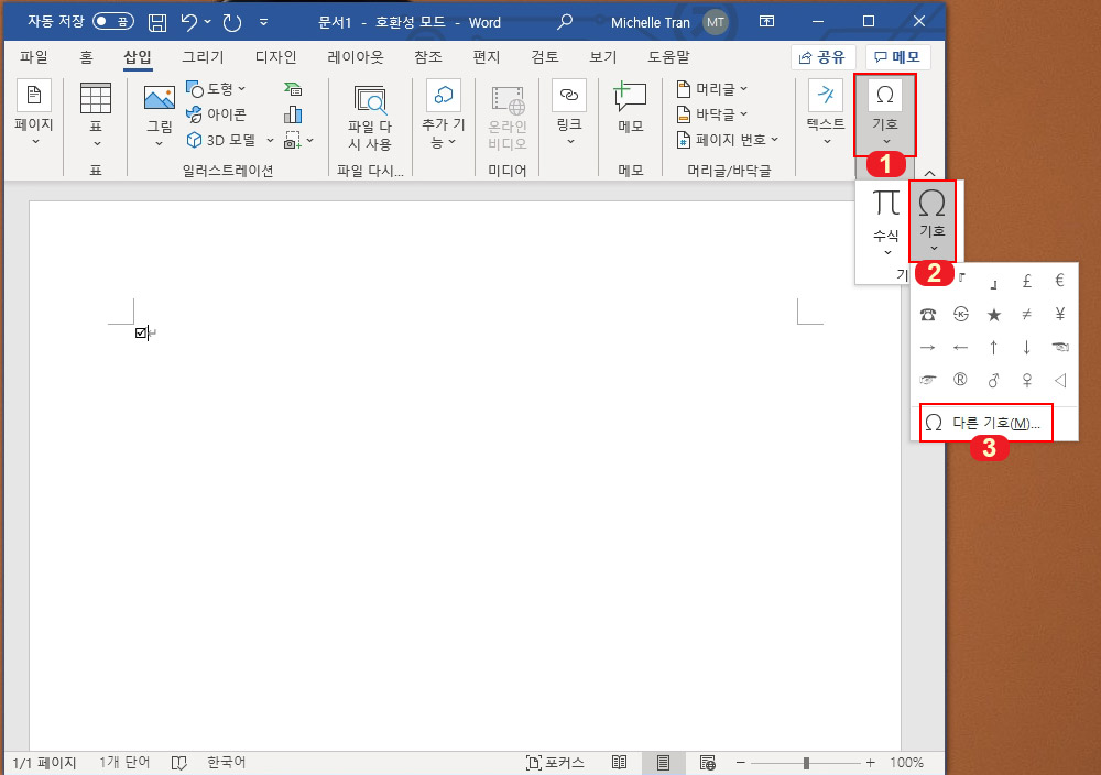 워드 특수부호