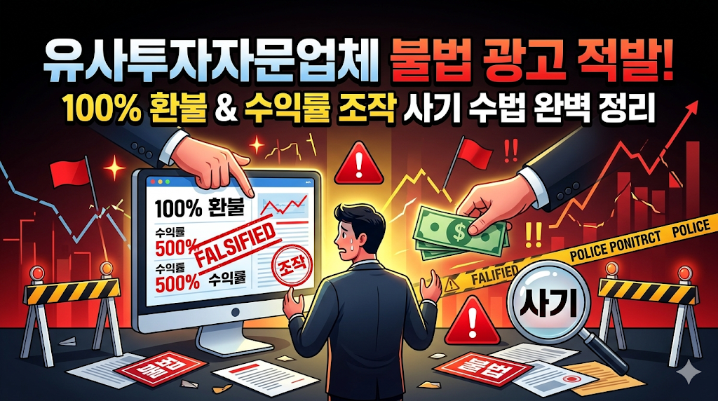 유사투자자문 부당 광고 적발! 100% 환불&middot;수익률 조작 사기 수법 완벽 정리
