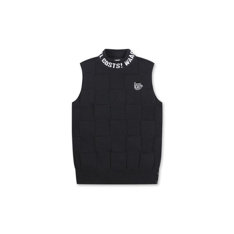 WAAC 왁 여성 겨울 체크 방풍 니트 WWWAW21705BKX