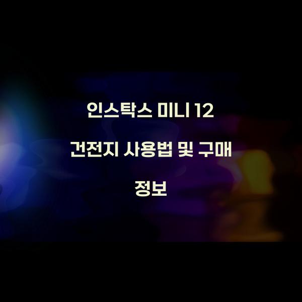 인스탁스 미니 12 건전지