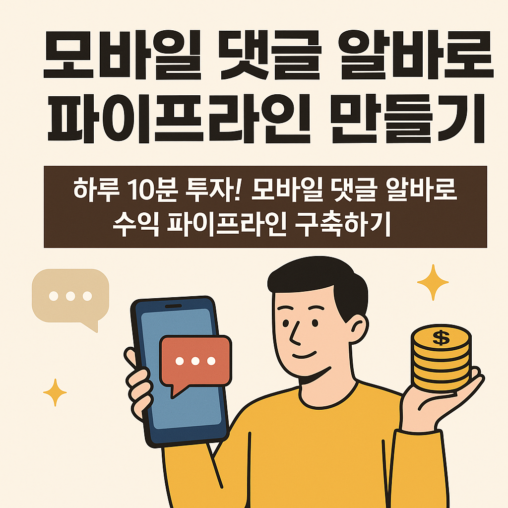 모바일 댓글 알바로 부업 파이프라인 만드는 현실적 방법