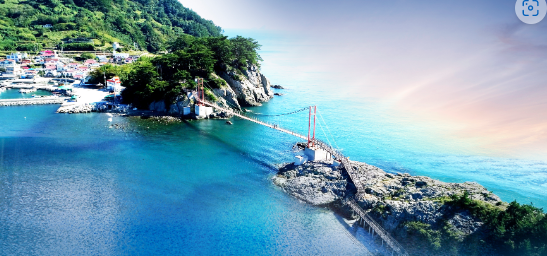 통영 관광명소 가볼만한곳 출렁다리, 해수욕장