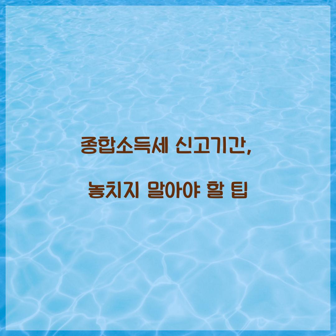 종합소득세 신고기간