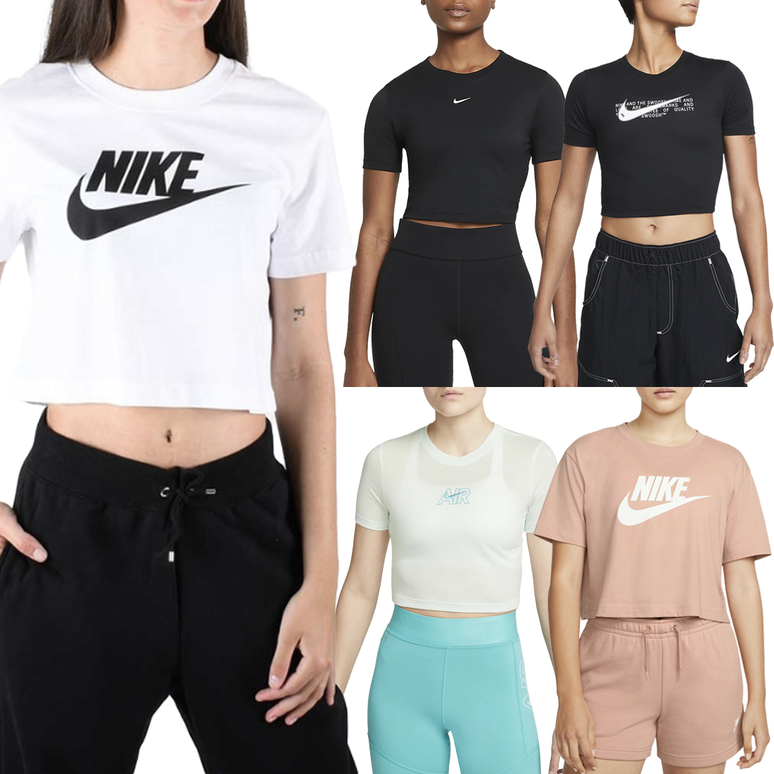나이키 여자 크롭티 배꼽티 스우시 크롭탑 퓨추라 반팔 긴팔