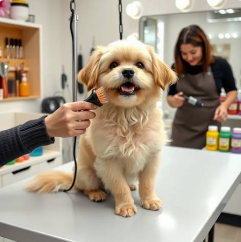 털관리 중인 강아지