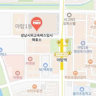 성남시외버스터미널 지도 위치