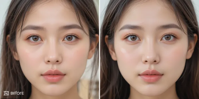 알파리포산 복용 전후 결과 보여주는 여성