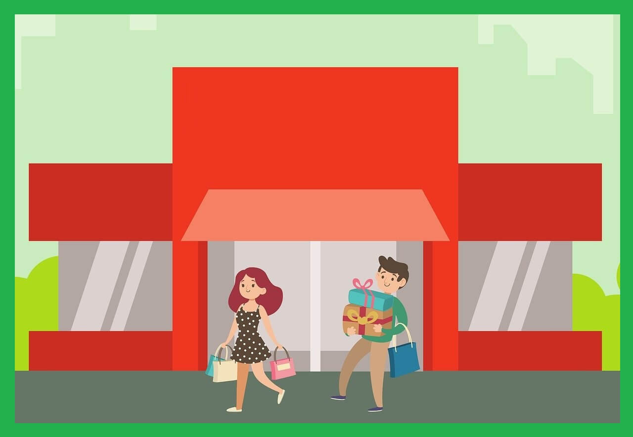 마트앞부부-일러스트