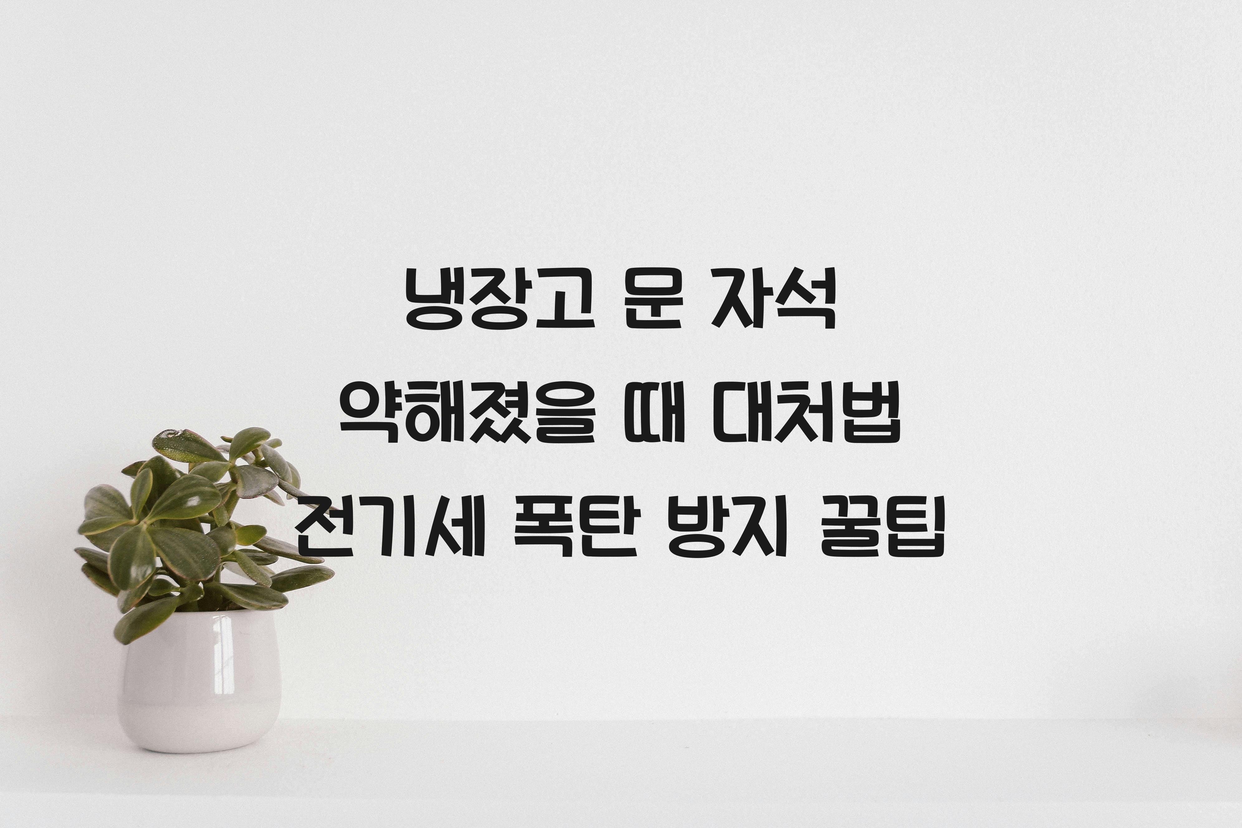 냉장고 문 자석 약해졌을 때 대처법