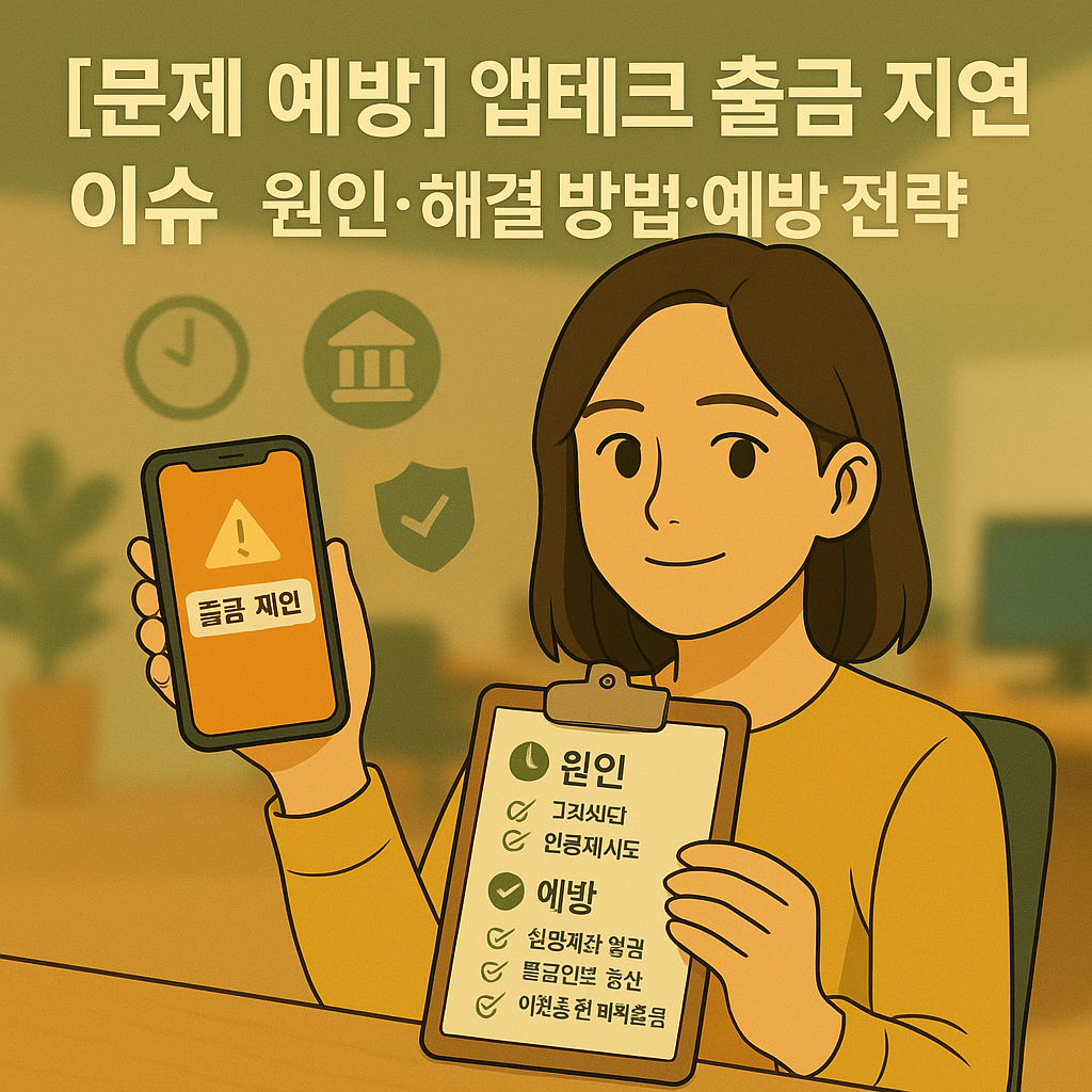 [문제 예방] 앱테크 출금 지연 이슈 ｜ 원인·해결 방법·예방 전략 총정리