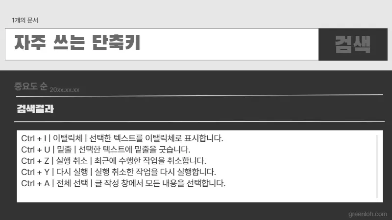 티스토리자주쓰는단축키