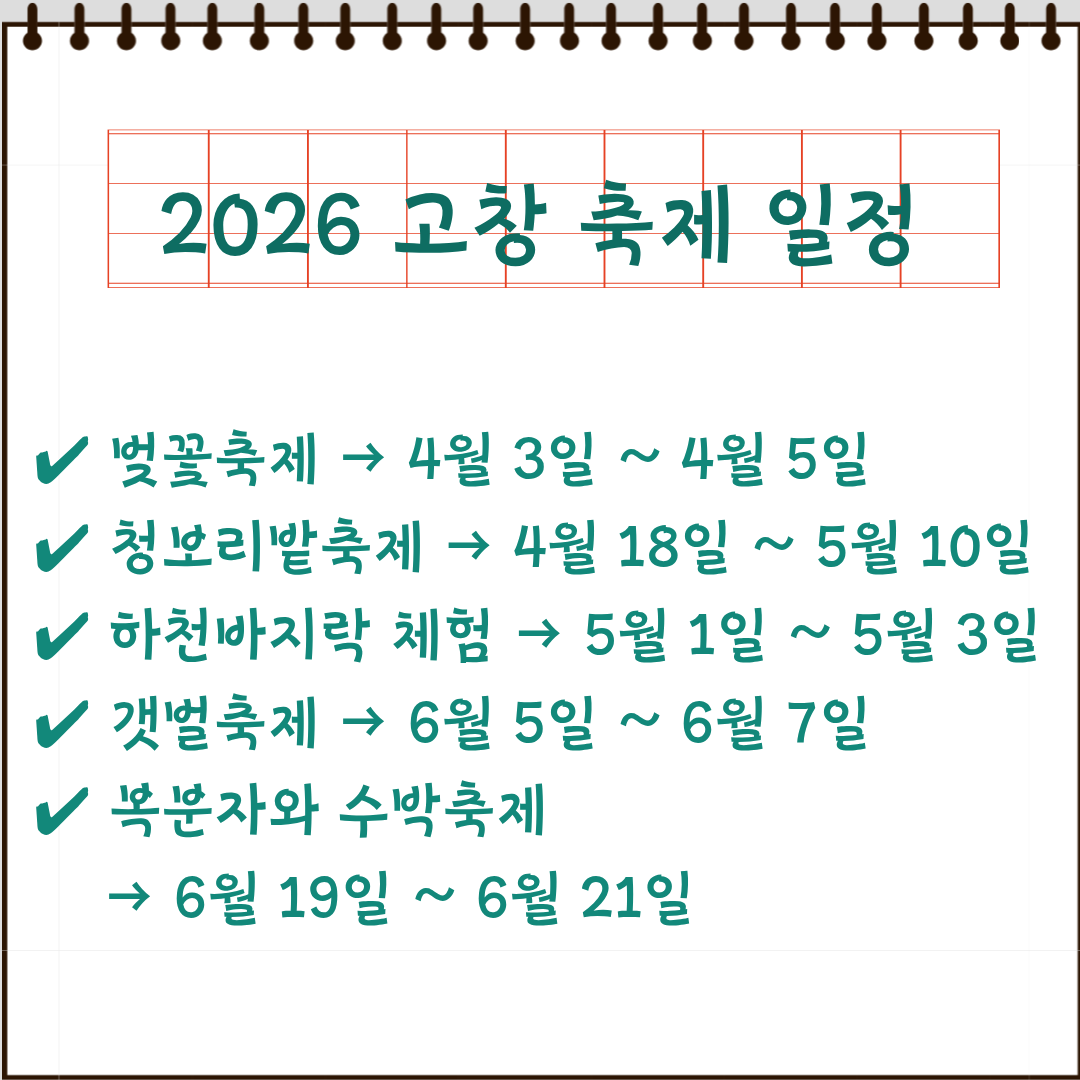 고창축제일정 요약카드