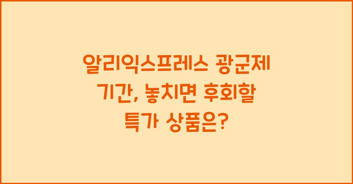 알리익스프레스 광군제 기간