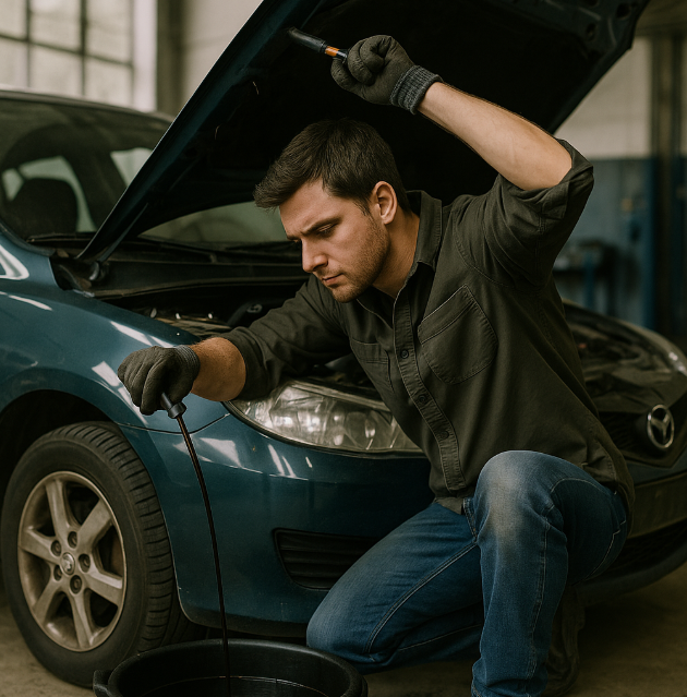 혼자서 엔진오일 교체하는 사진