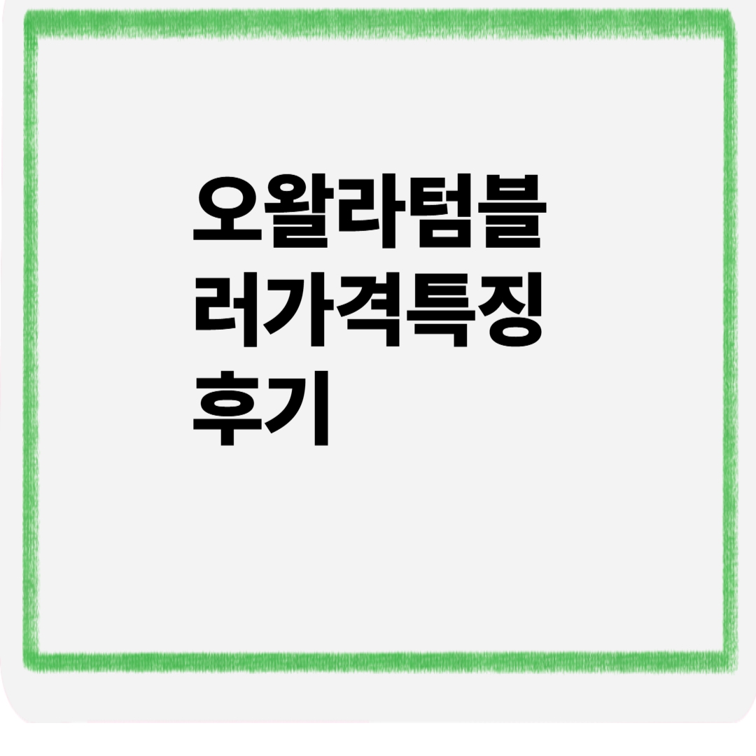 오왈라 텀블러 가격 특징 후기