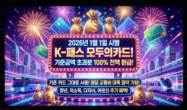 2026 K패스 등록(신청, 혜택, 계산)(+사례)