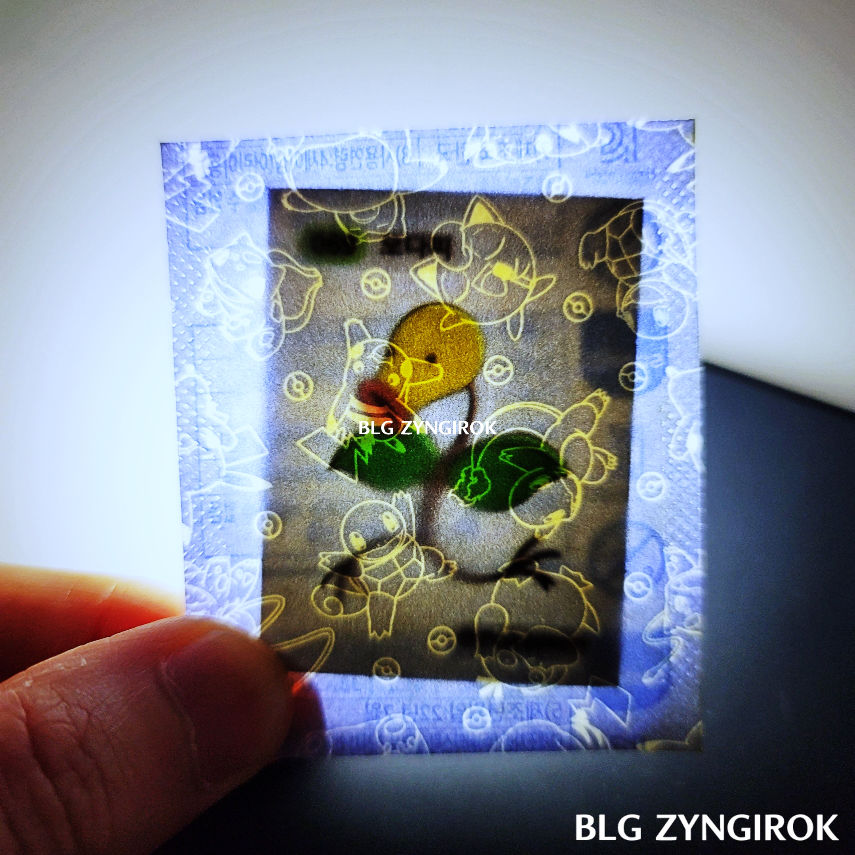 띠부띠부씰-모다피를-들고있다.