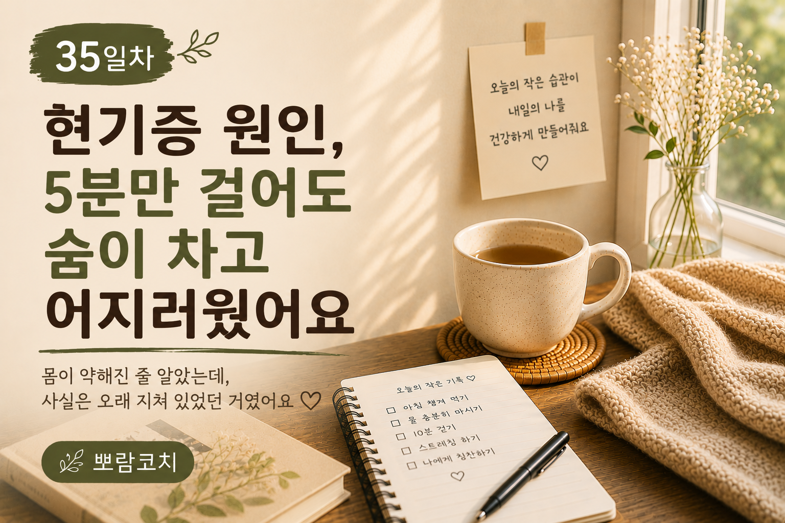 현기증원인 5분만 걸어도 숨이차고 어지러웠어요