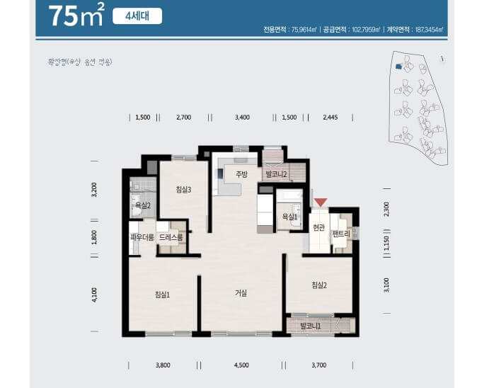 은평 대방 디에트르 75 평면도