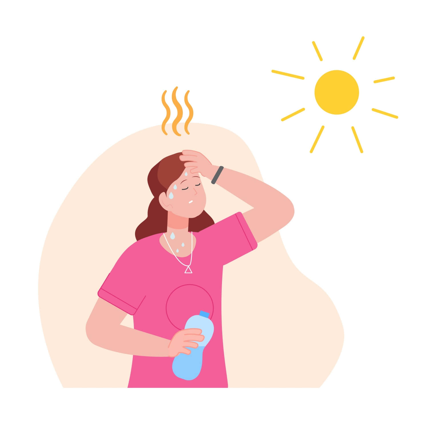 더위에-힘들어하는-여성