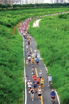 녹음이-우거진-길을-뛰는-수많은-마라토너들