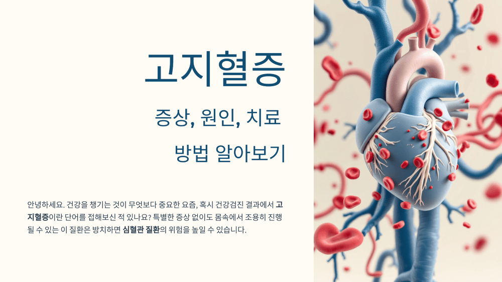 고지혈증의 증상과 원인, 수치 및 치료 방법