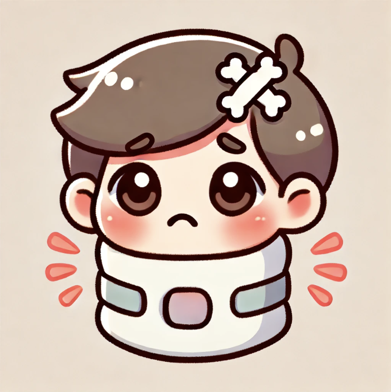 목디스크에 걸린 모습을 표현한 사진