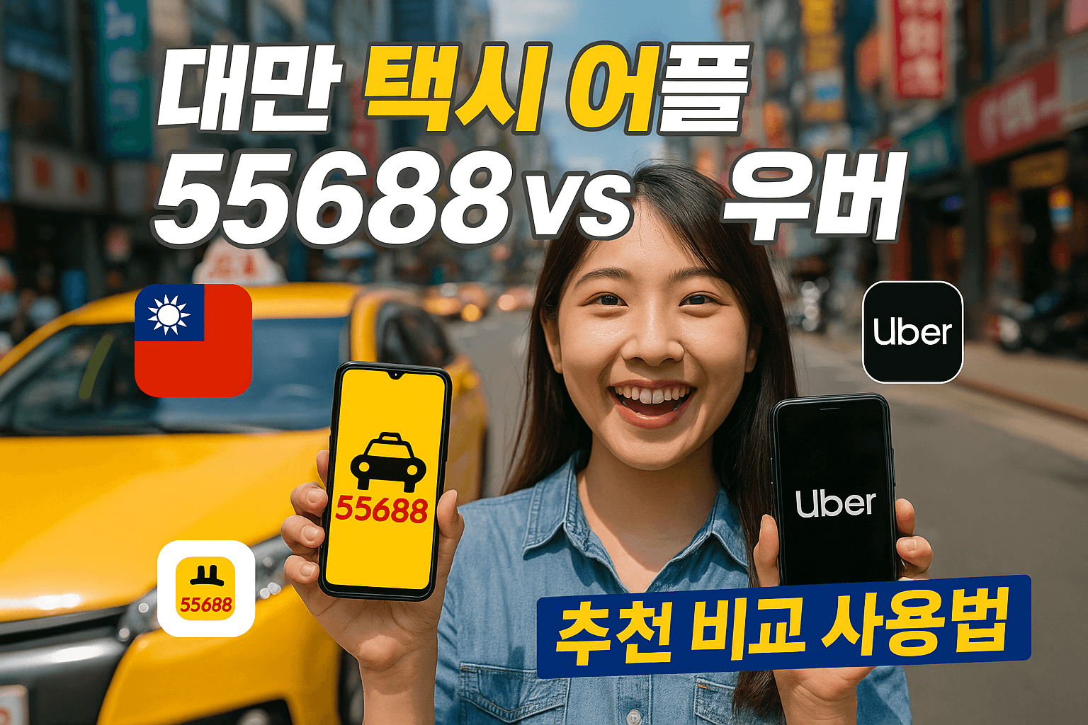 대만 택시 어플 55688 우버 추천 비교 사용법