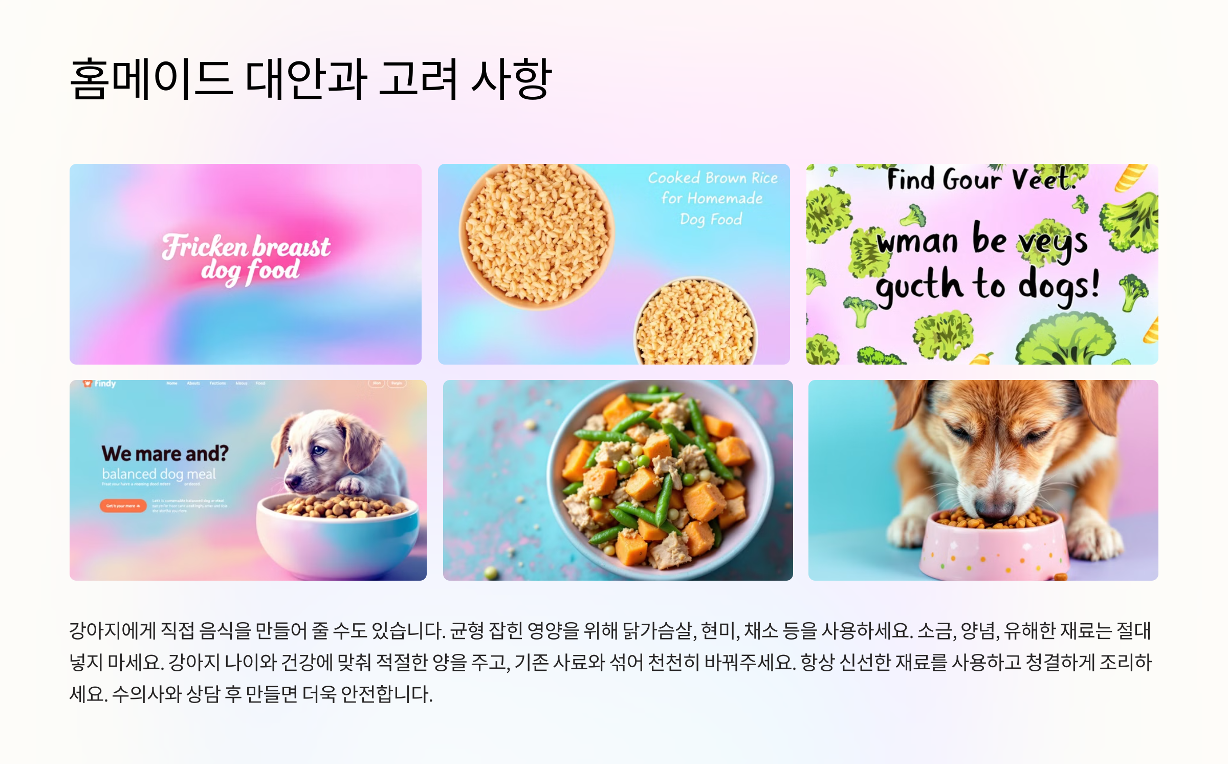 홈메이드 대안과 고려 사항