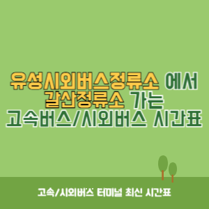 유성시외버스정류소에서 갈산정류소 가는 시외버스 시간표 최신정보