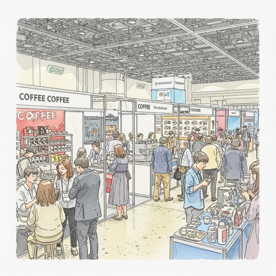 활기찬 벡스코 카페쇼 전시장 풍경