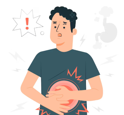 배 아픈 사람 일러스트