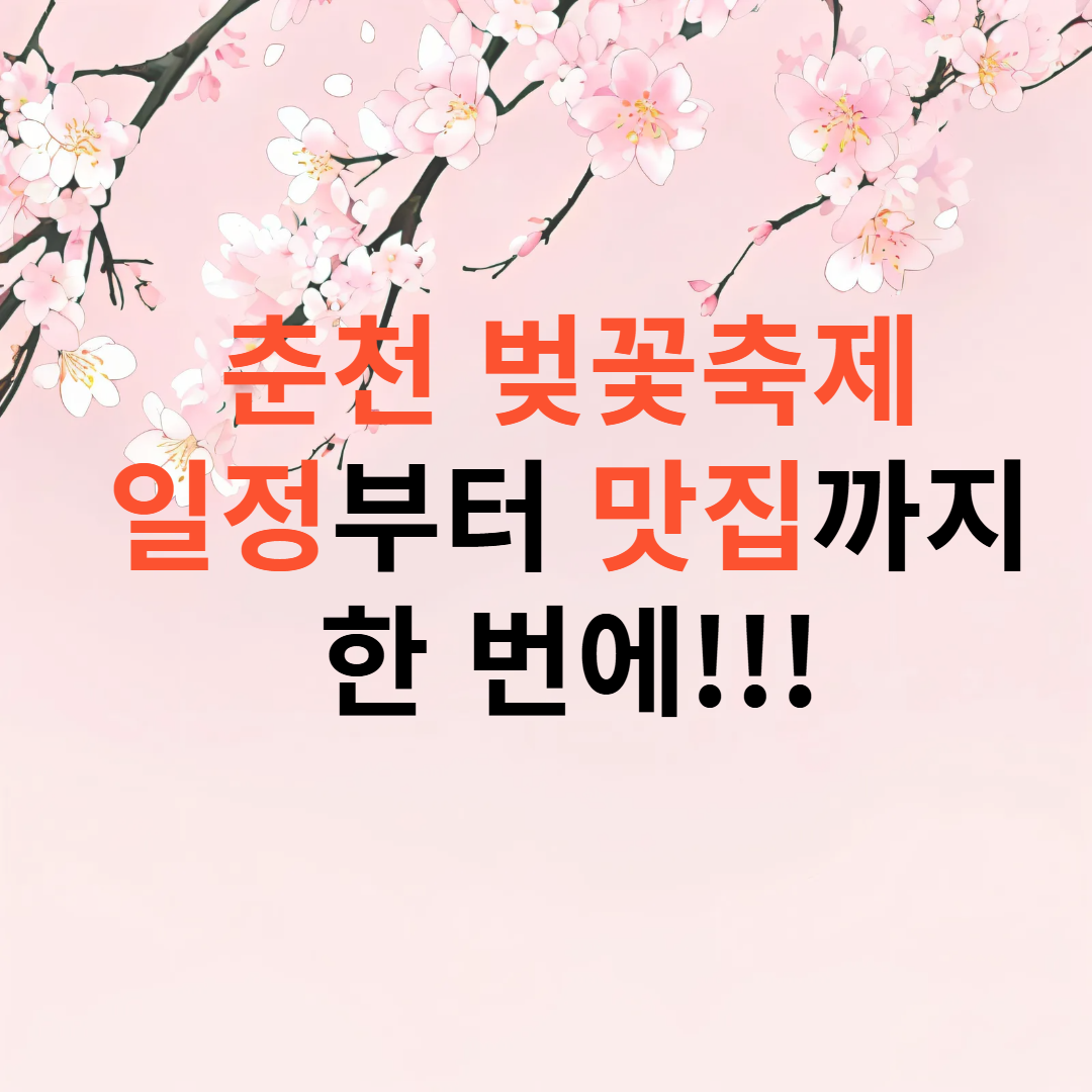 춘천 벚꽃축제 이미지 대체텍스트 삽입