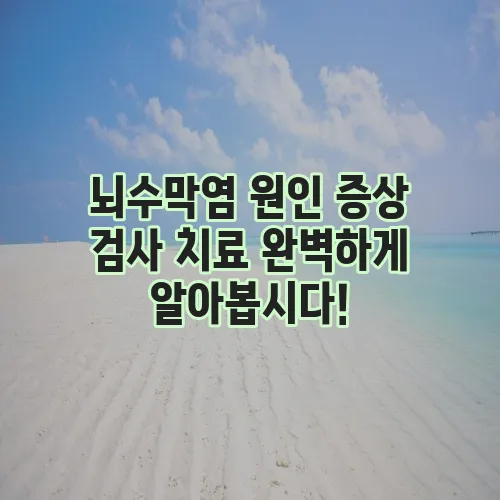 뇌수막염 원인 증상 검사 치료 완벽하게 알아봅시다!
