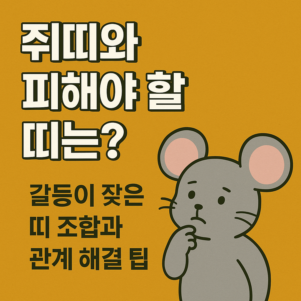 쥐띠와 피해야 할 띠는?