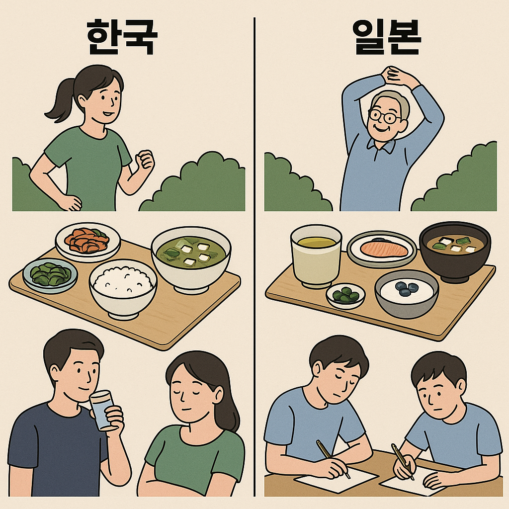 한국 vs일본 건강관리법 비교