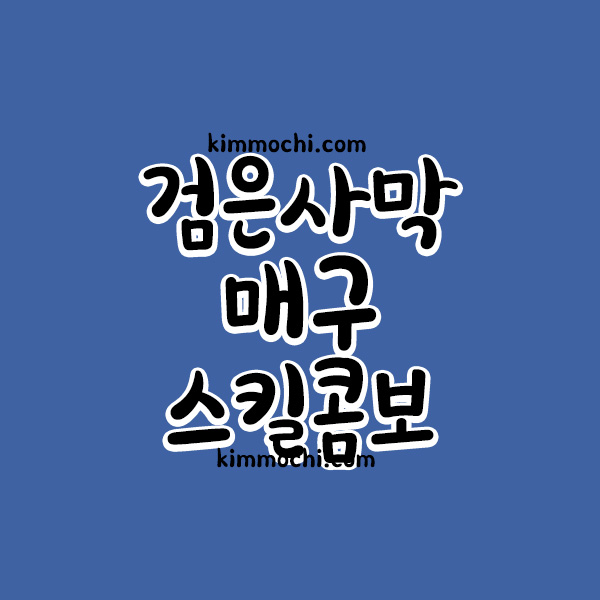 검은사막 매구 스킬콤보