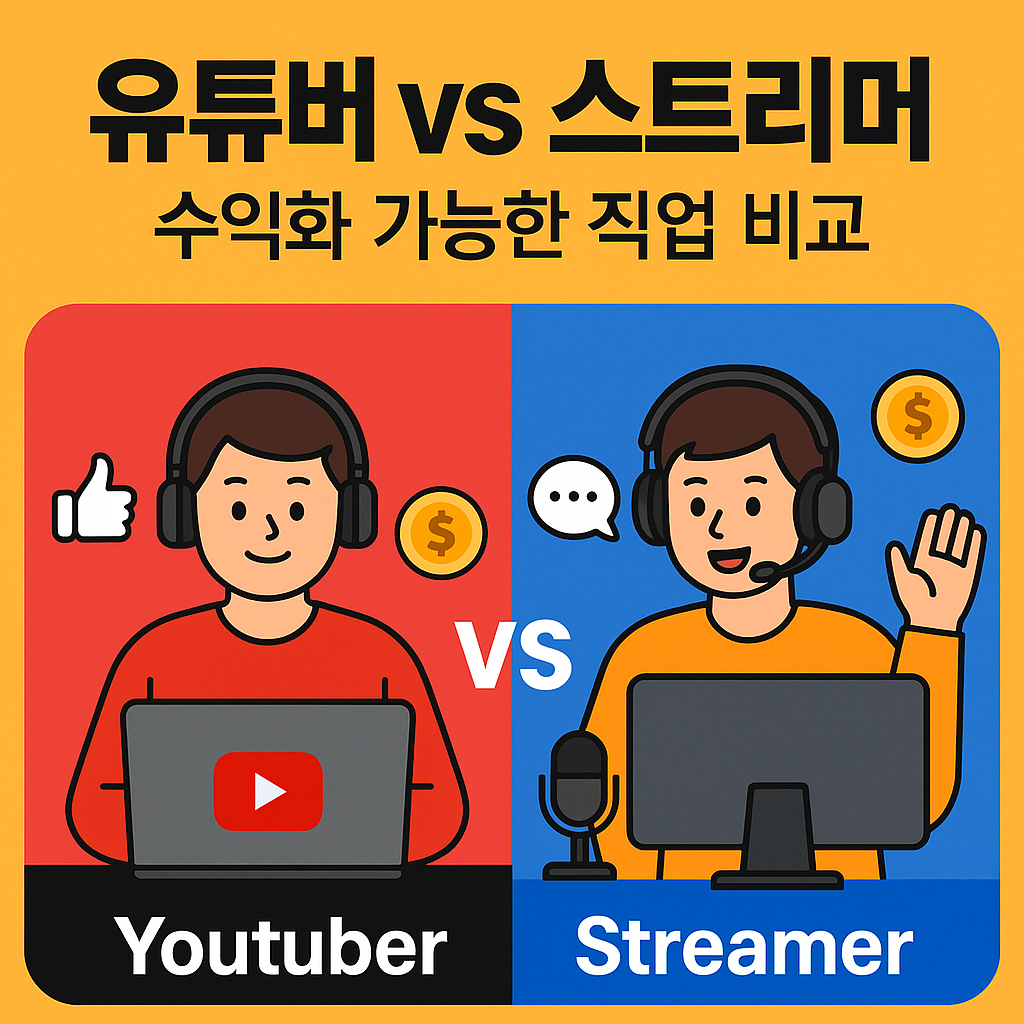 유튜버와 스트리머 비교