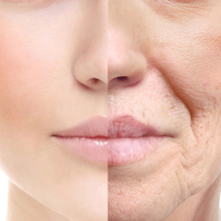 노화-피부와-젊은-피부-대조된-얼굴