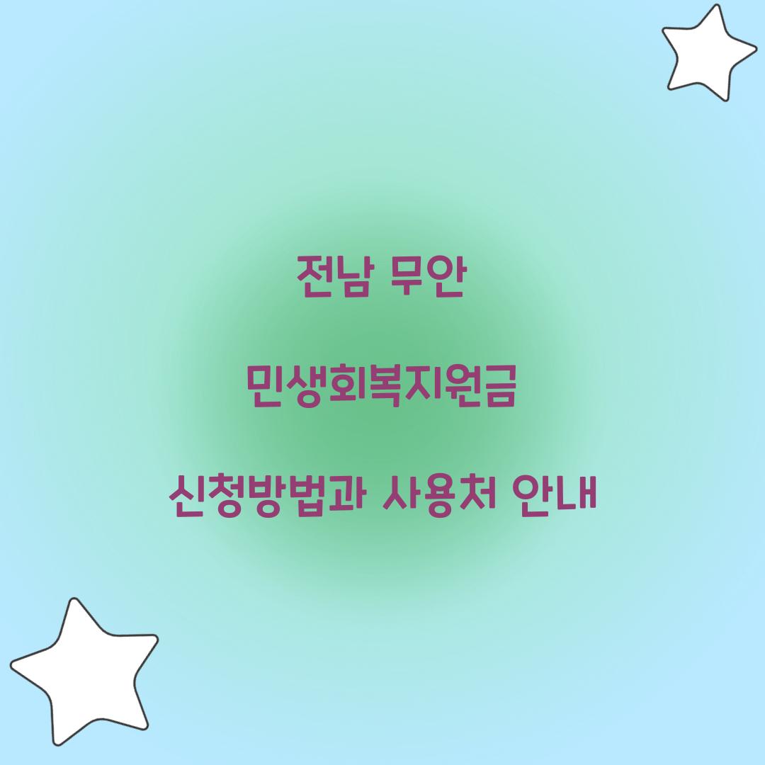 전남 무안 민생회복지원금