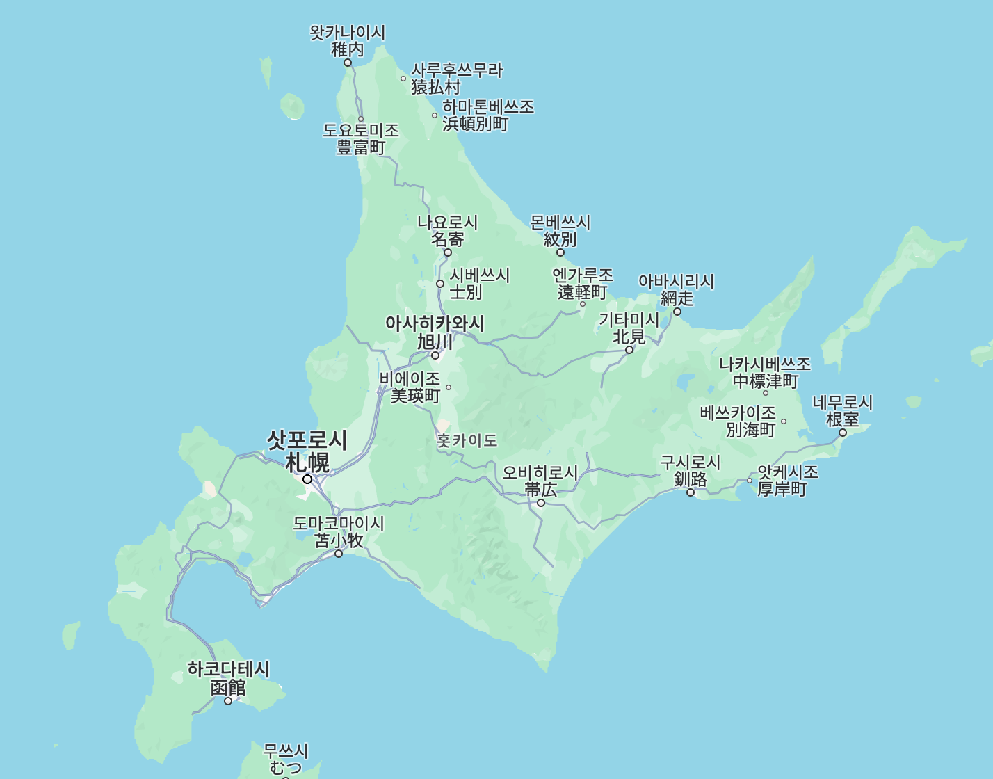 북해도 지도