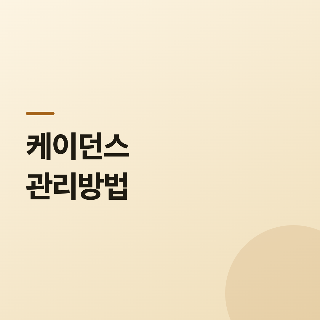 케이던스 관리방법 카드