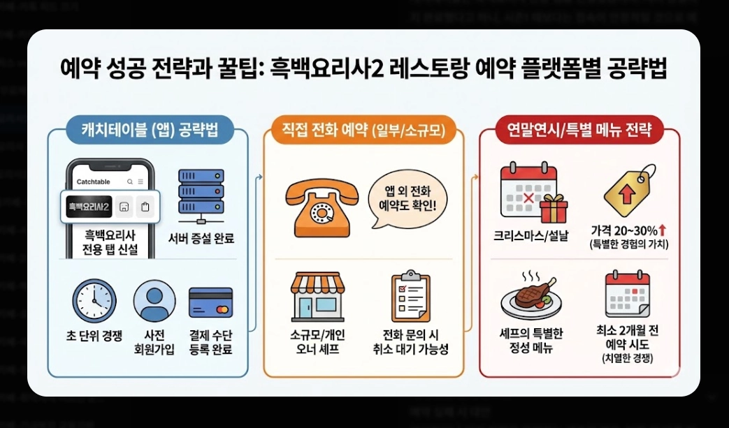 흑백요리사2 레스토랑 2026년 예약 완벽 가이드